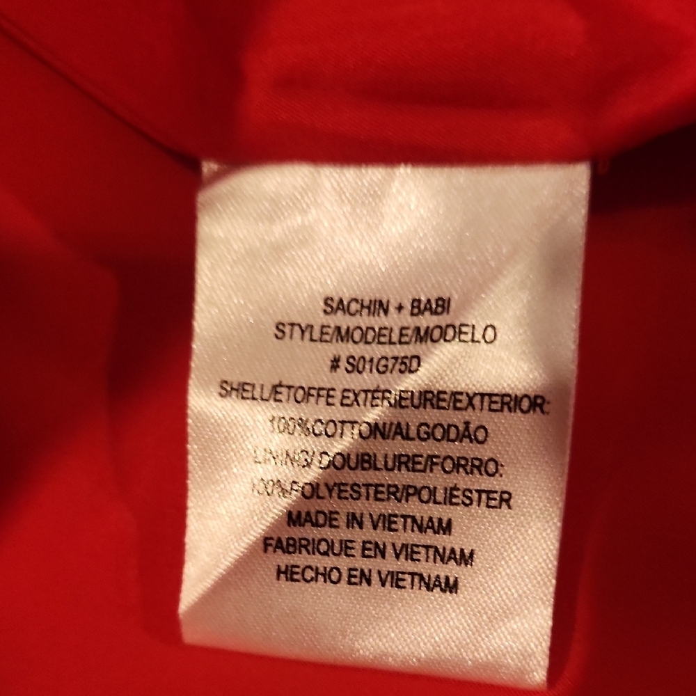 Sachin + Babi Coral-Red Floral Asymmetrical Wrap Dress - Picture 8 of 13